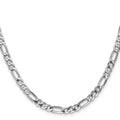 14k White Gold 4.5mm Flat Figaro Chain