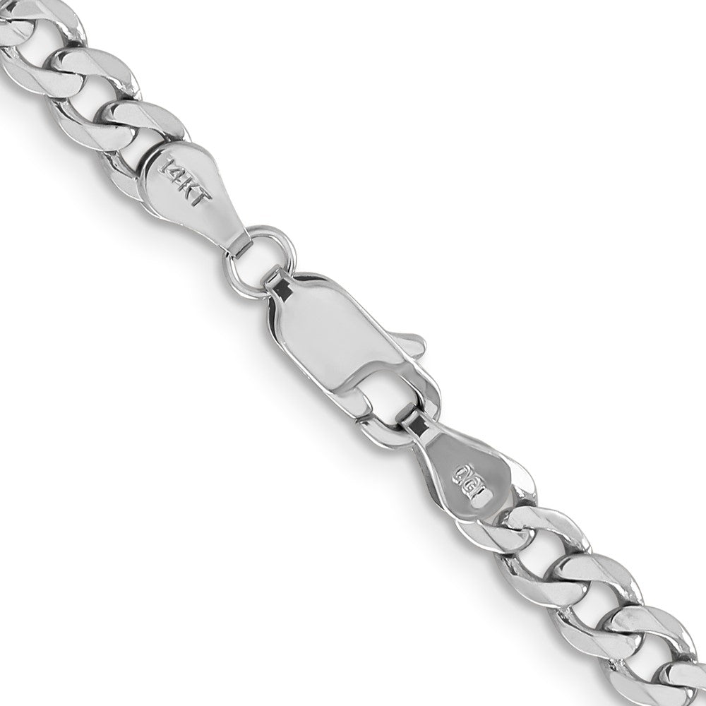 14k White Gold 4.5mm Flat Figaro Chain