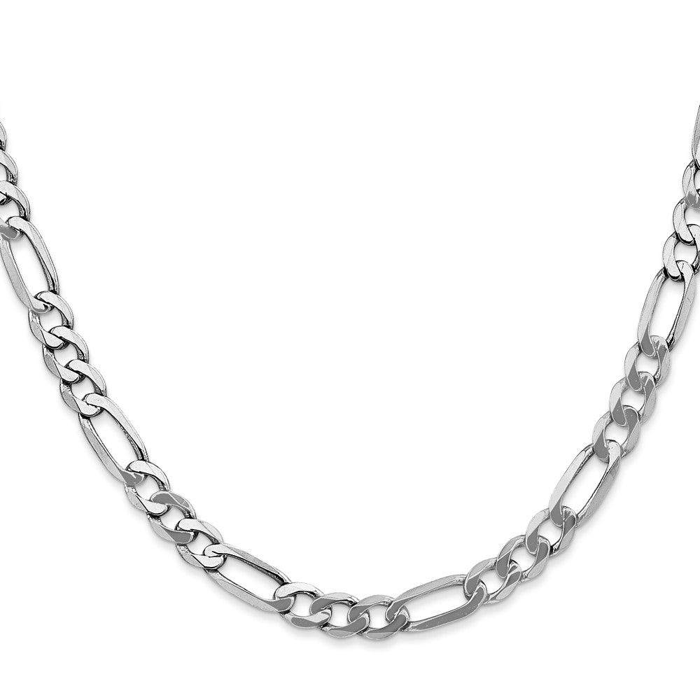 14k White Gold 5.5mm Flat Figaro Chain