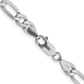 14k White Gold 6mm Flat Figaro Chain