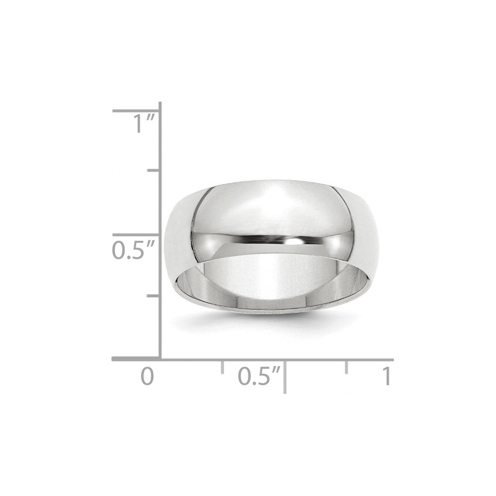 14KW 8mm Half-Round Wedding Band