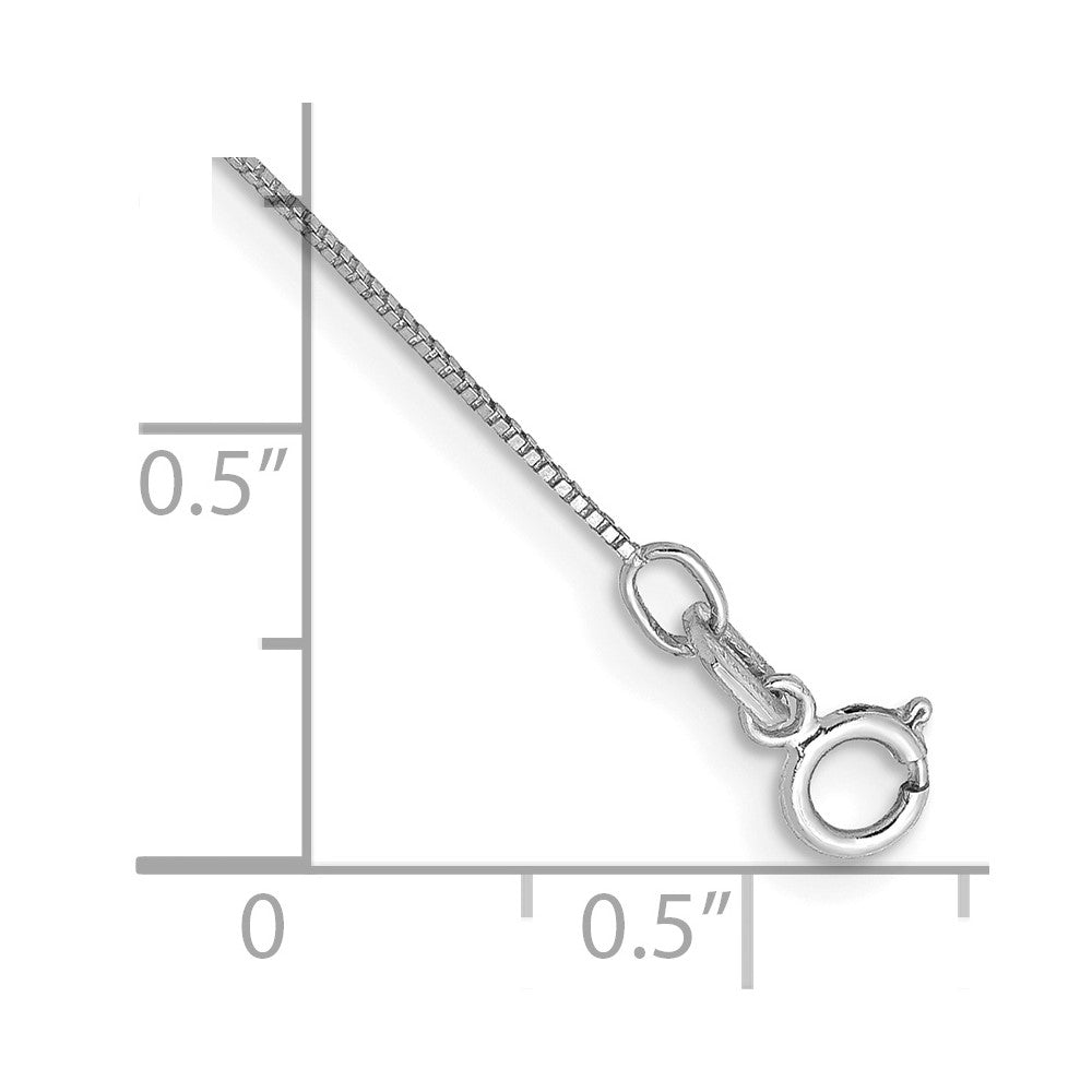 14k White Gold .5mm Box with Spring Ring Clasp Chain
