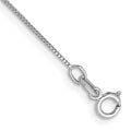 14k White Gold .5mm Box with Spring Ring Clasp Chain