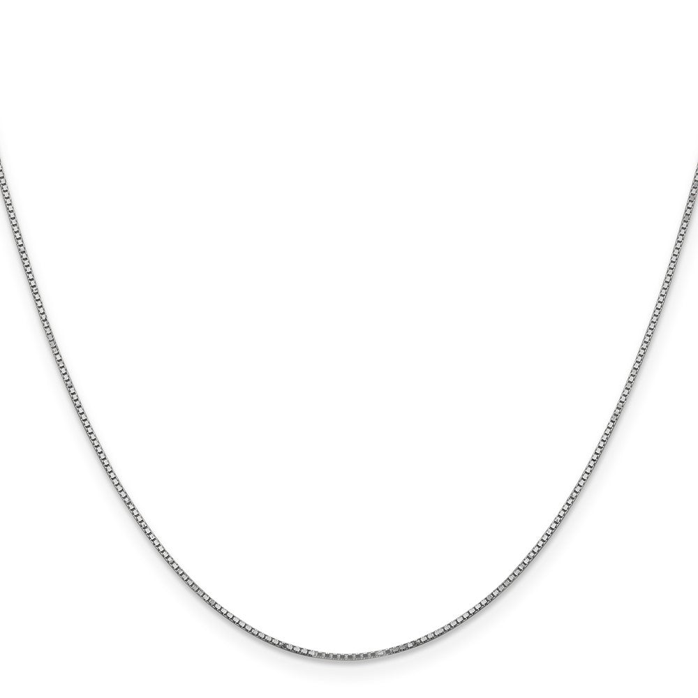 14k White Gold .9mm Box with Spring Ring Clasp Chain