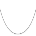 14k White Gold .9mm Box with Spring Ring Clasp Chain