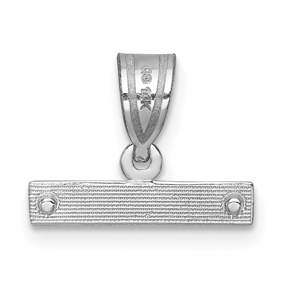 14kw Large Brushed Diamond Cut Number Top Charm