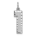 14kw Large Brushed Diamond-cut Number 1 Charm