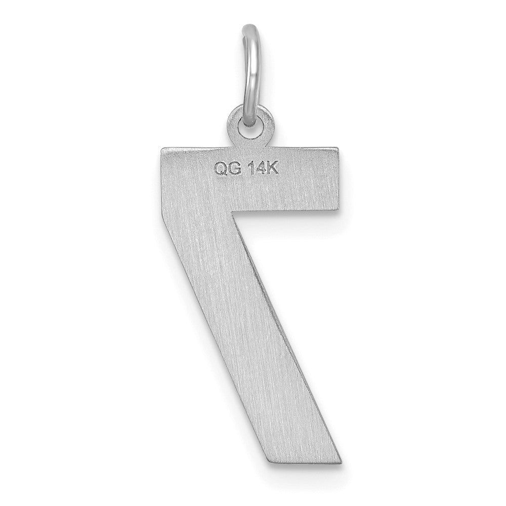 14kw Large Brushed Diamond-cut Number 7 Charm