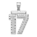 14kw Large Brushed Diamond-cut Number 17 Charm