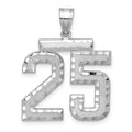 14kw Large Brushed Diamond-cut Number 25 Charm