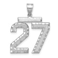 14kw Large Brushed Diamond-cut Number 27 Charm