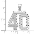 14kw Large Brushed Diamond-cut Number 40 Charm