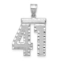 14kw Large Brushed Diamond-cut Number 41 Charm
