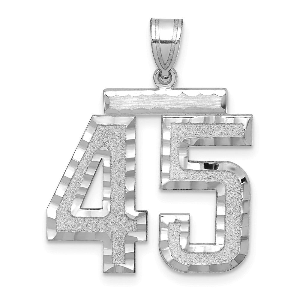 14kw Large Brushed Diamond-cut Number 45 Charm