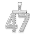14kw Large Brushed Diamond-cut Number 47 Charm