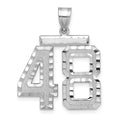 14kw Large Brushed Diamond-cut Number 48 Charm