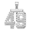 14kw Large Brushed Diamond-cut Number 49 Charm