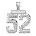 14kw Large Brushed Diamond-cut Number 52Charm