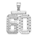 14kw Large Brushed Diamond-cut Number 60 Charm