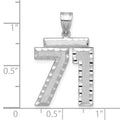 14kw Large Brushed Diamond-cut Number 71 Charm