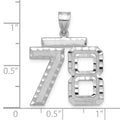 14kw Large Brushed Diamond-cut Number 78 Charm