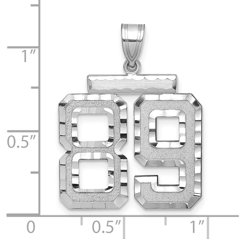 14kw Large Brushed Diamond-cut Number 89 Charm