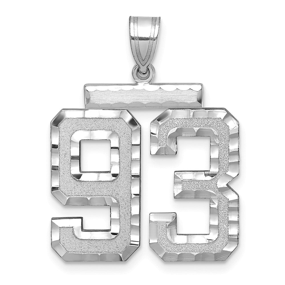 14kw Large Brushed Diamond-cut Number 93 Charm