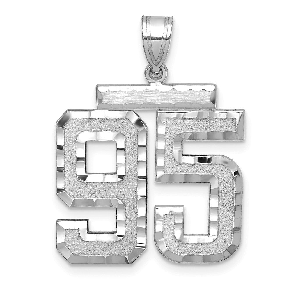 14kw Large Brushed Diamond-cut Number 95 Charm