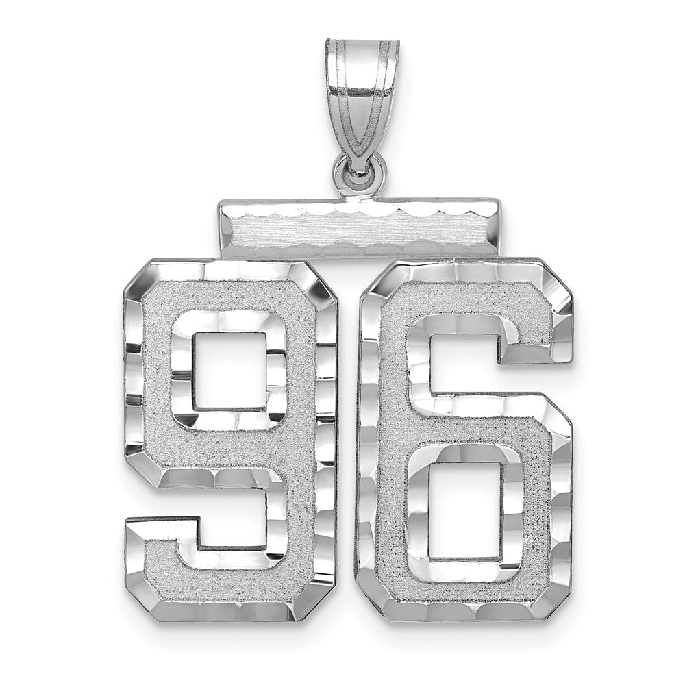 14kw Large Brushed Diamond-cut Number 96 Charm