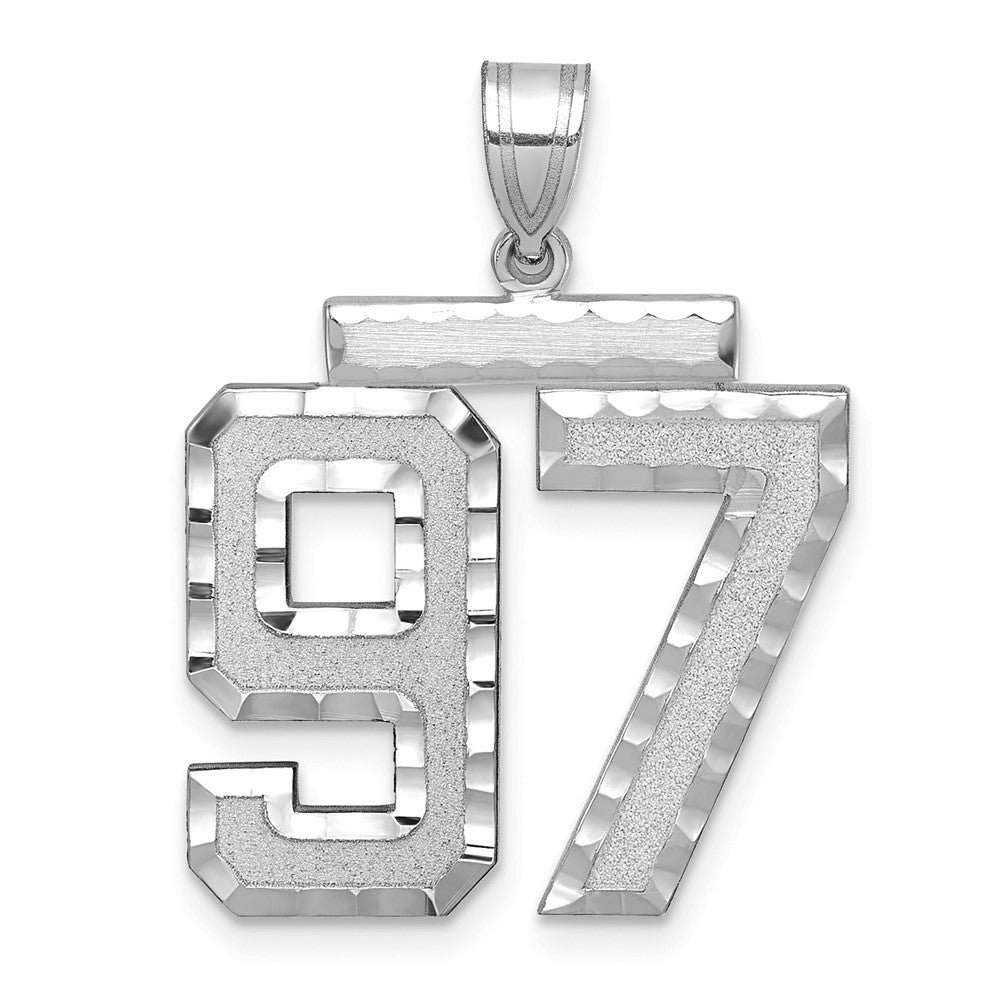 14kw Large Brushed Diamond-cut Number 97 Charm