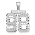 14kw Large Brushed Diamond-cut Number 98 Charm