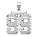 14kw Large Brushed Diamond-cut Number 99 Charm