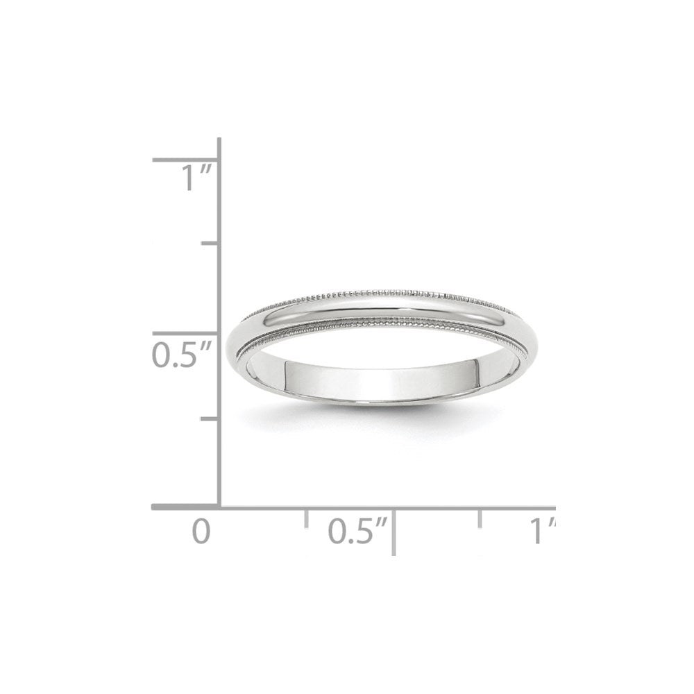 14KW 3mm Milgrain Half Round Band
