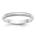 10KW 3mm Milgrain Half Round Band