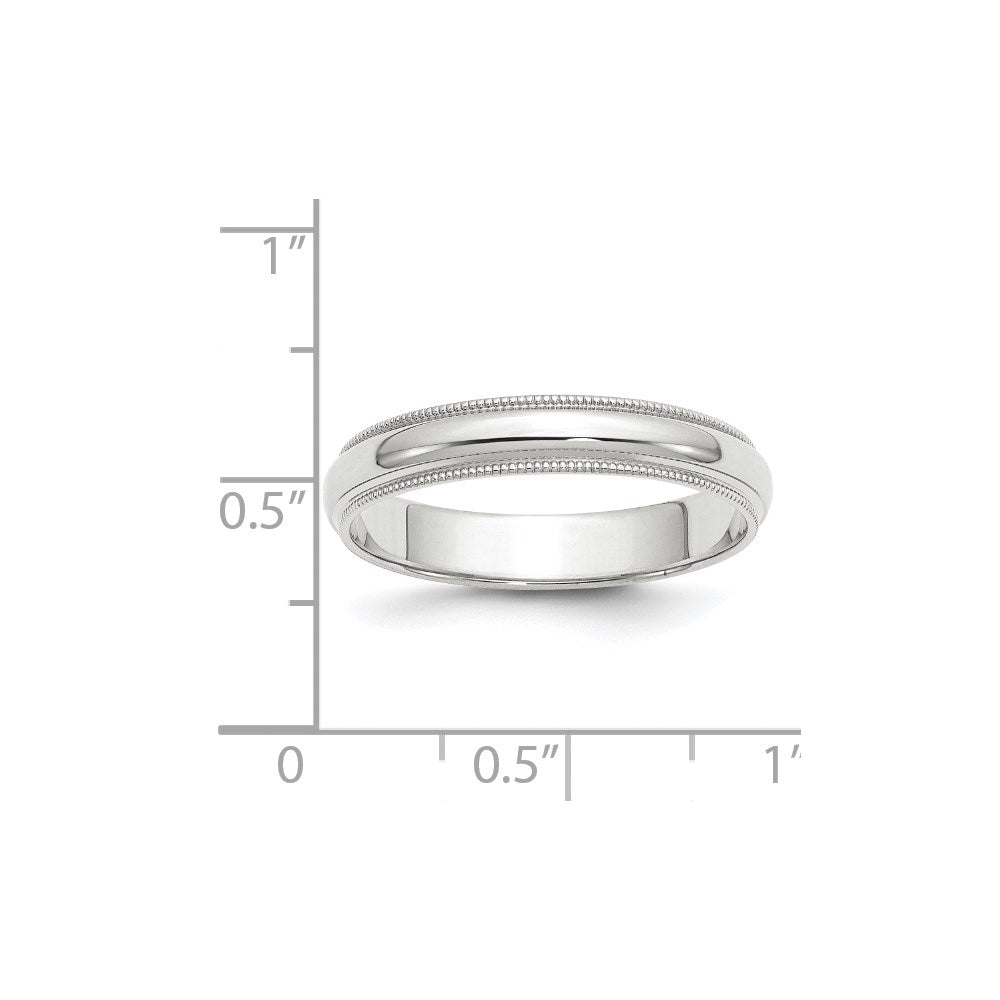 14KW 4mm Milgrain Half Round Band