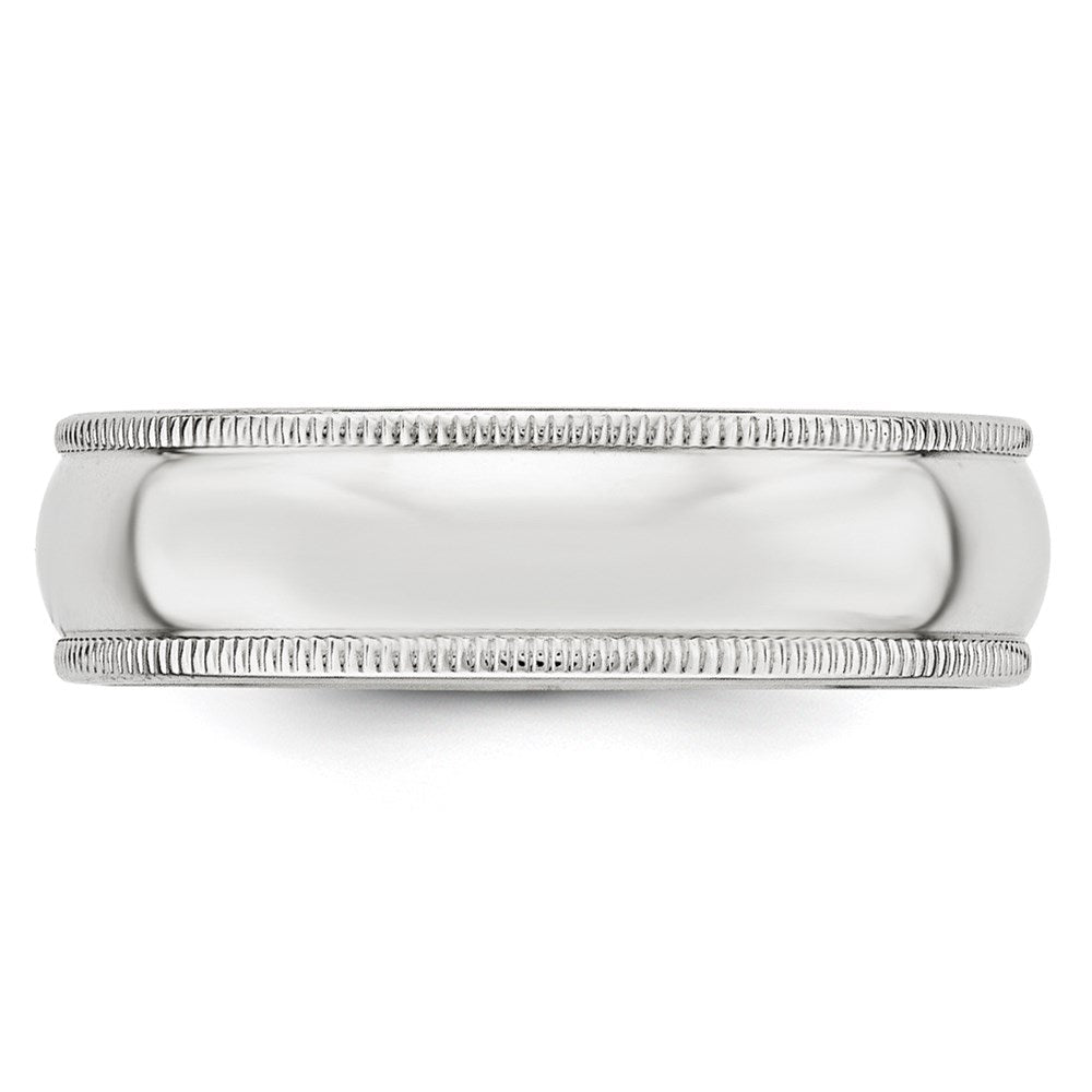 14KW 6mm Milgrain Half Round Band
