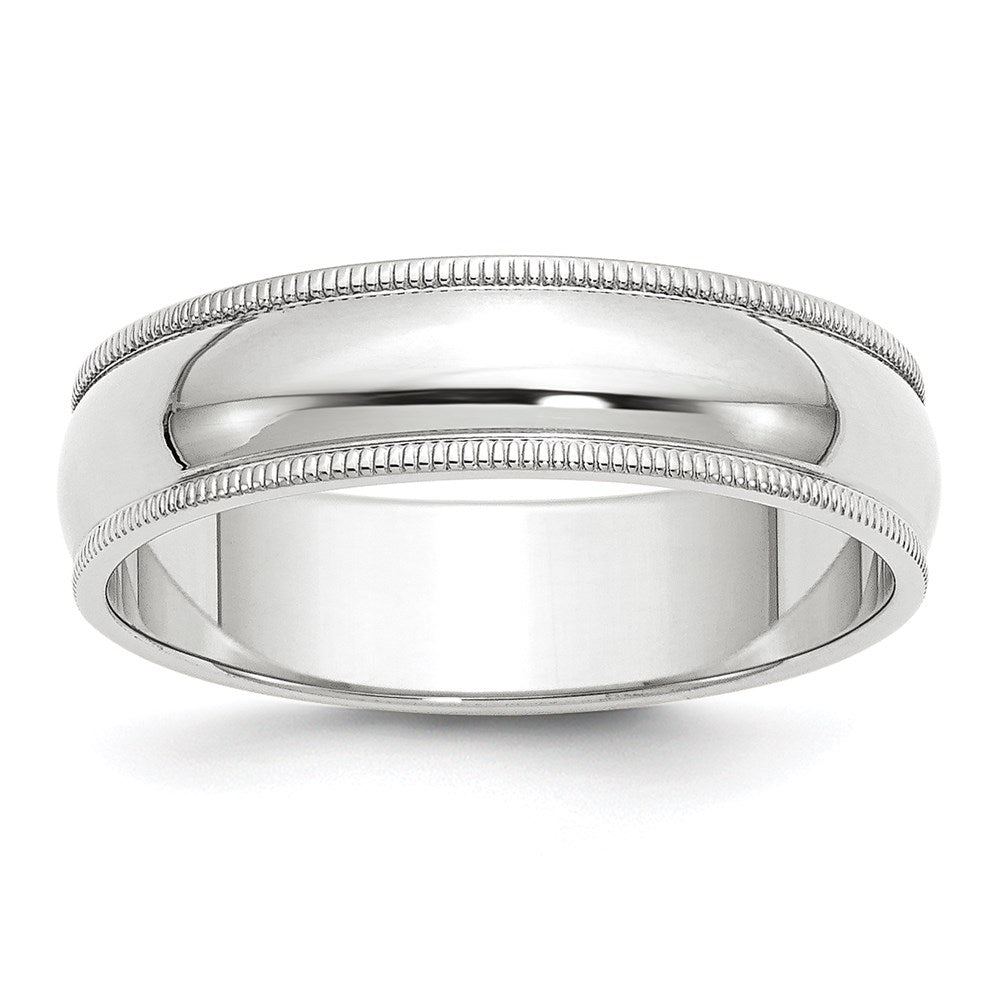 10KW 6mm Milgrain Half Round Band