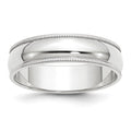 14KW 6mm Milgrain Half Round Band