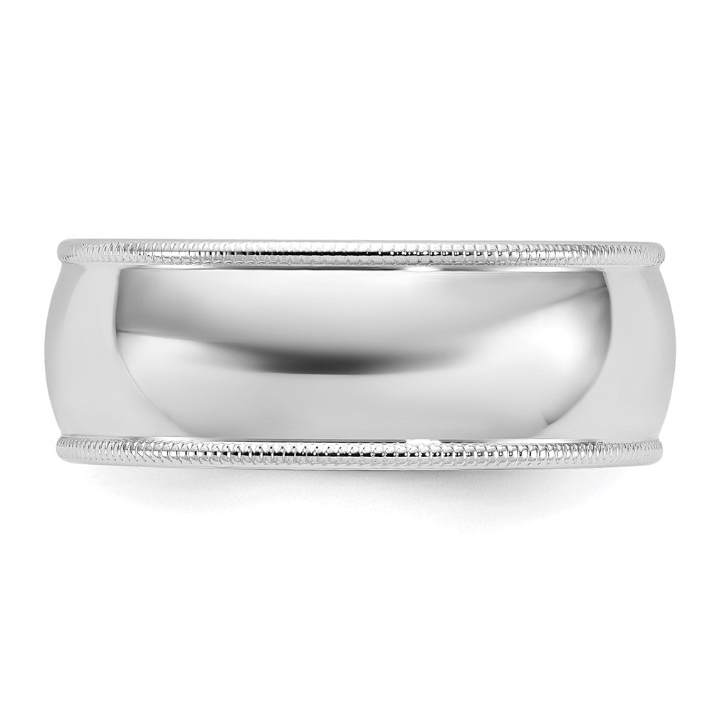 10KW 8mm Milgrain Half Round Band