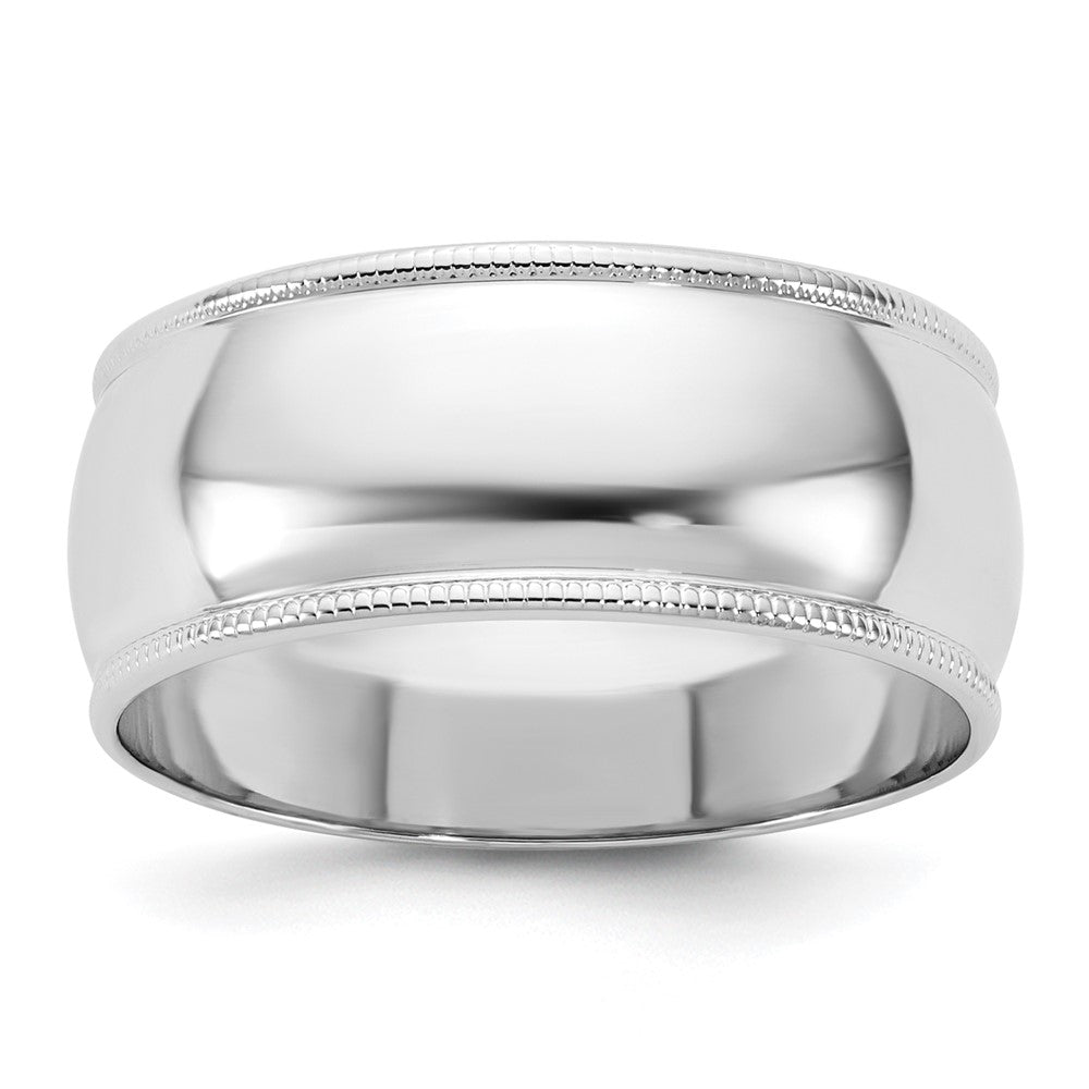 10KW 8mm Milgrain Half Round Band