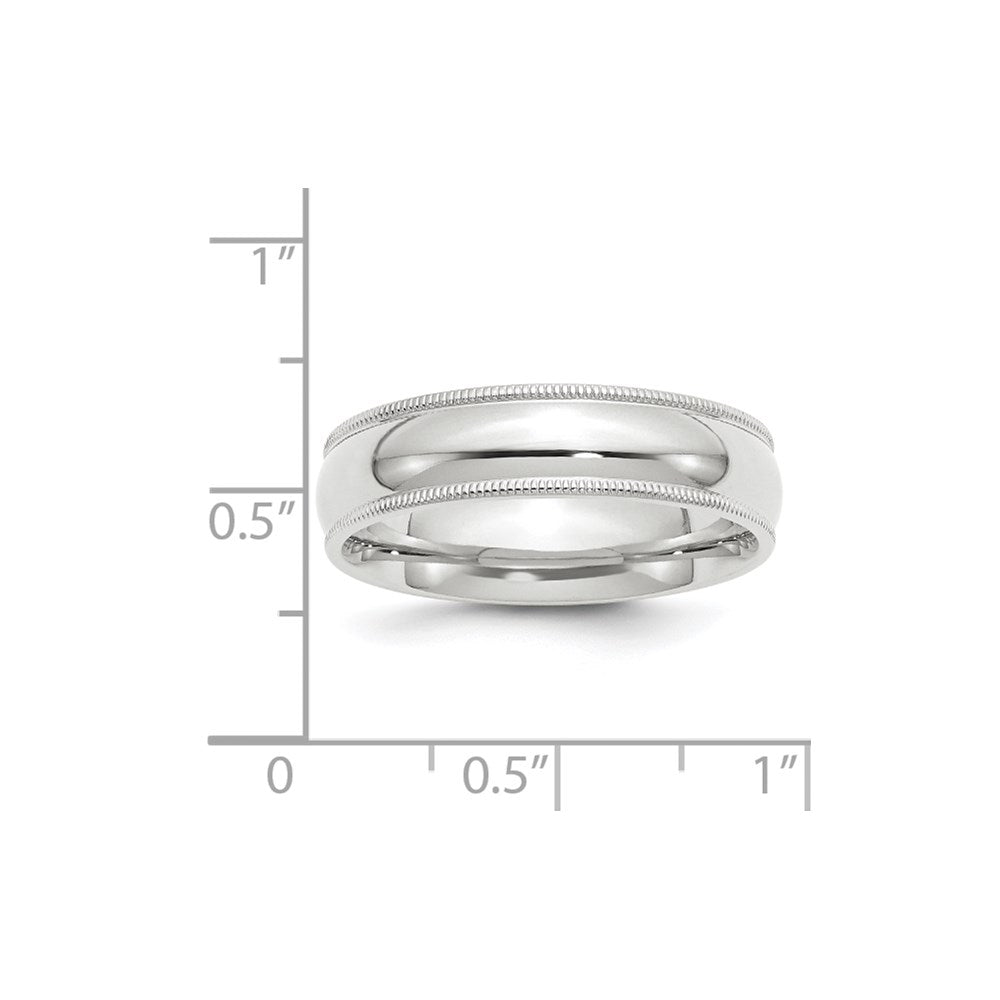 14KW 6mm Milgrain Comfort Fit Band