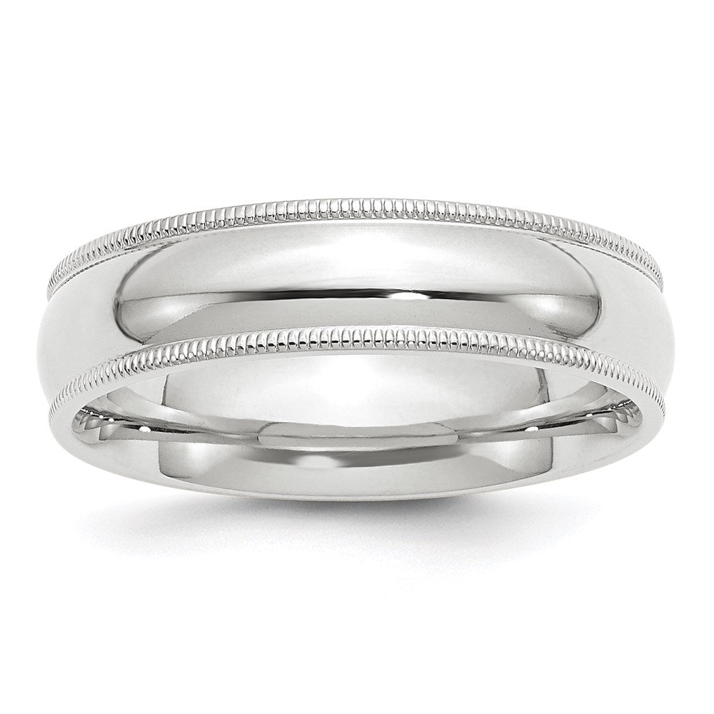 14KW 6mm Milgrain Comfort Fit Band
