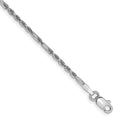 14k White Gold 1.8mm D/C Milano Rope Chain