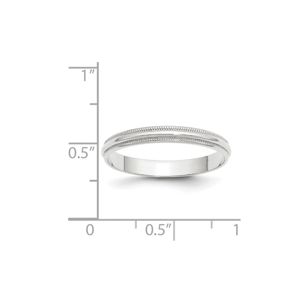 10KW 3mm LTW Milgrain Half Round Band