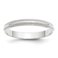 10KW 3mm LTW Milgrain Half Round Band