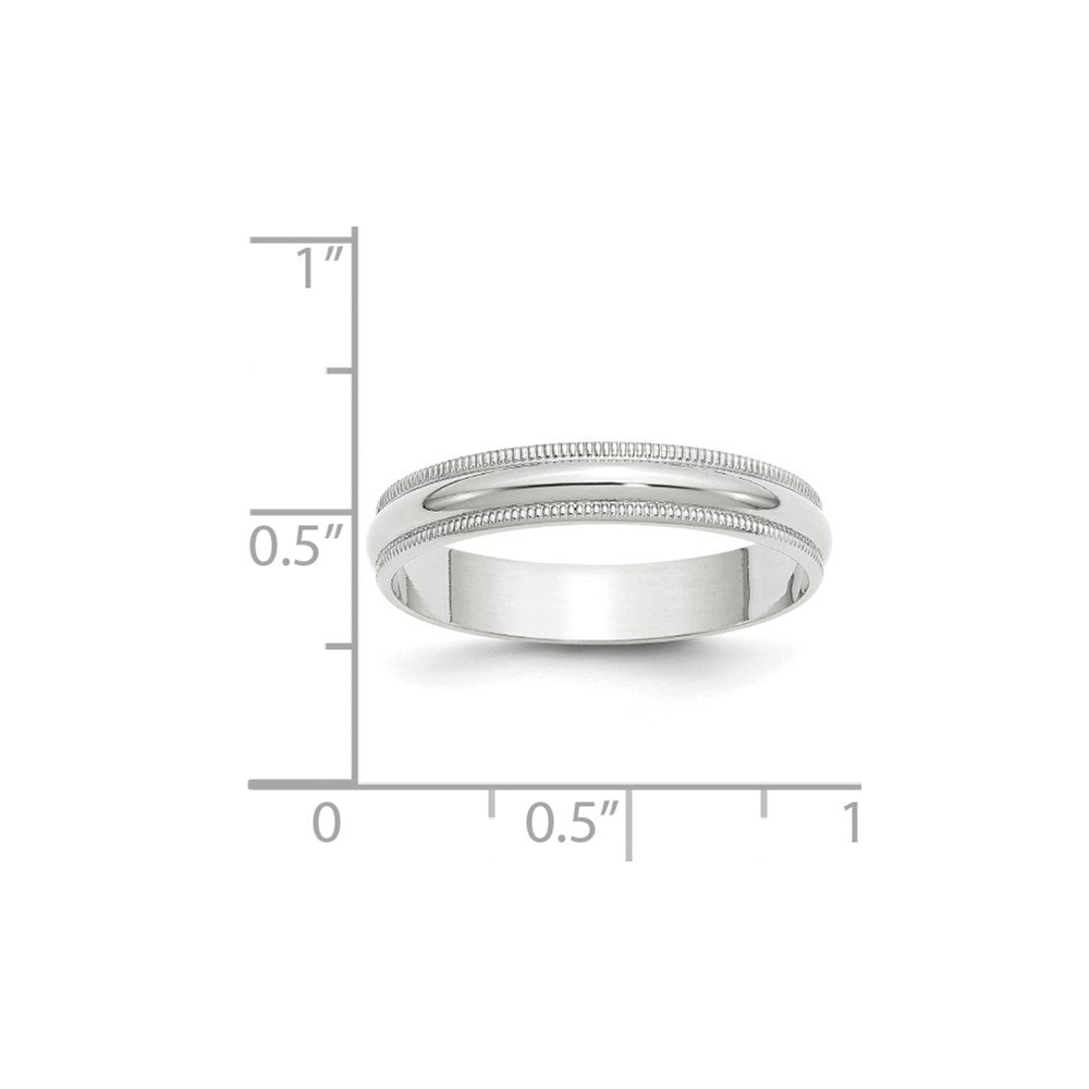 14KW 4mm LTW Milgrain Half Round Band