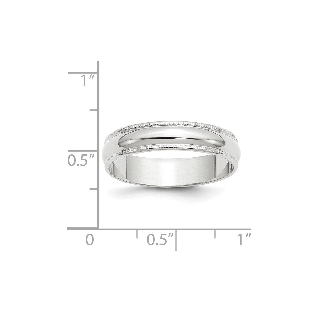14KW 5mm LTW Milgrain Half Round Band