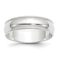 14KW 6mm LTW Milgrain Half Round Band
