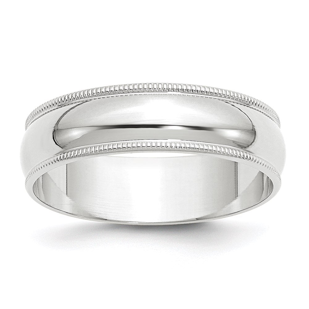 14KW 6mm LTW Milgrain Half Round Band