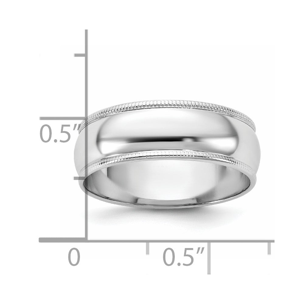 14KW 6.5mm LTW Milgrain Half Round Band